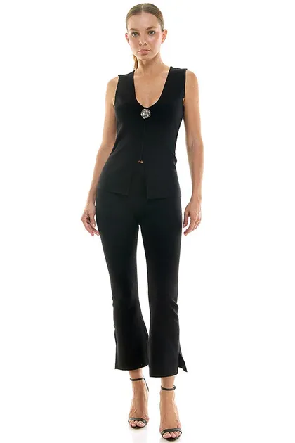 Sweater Vest & Crop Pant Set — black pants & trousers from Pieces of a Dream
