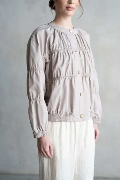 Tiered Blouson Jacket (2 Color Ways) — black outerwear & jackets from Pieces of a Dream