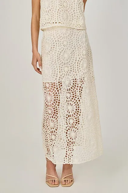 Textured Midi Skirt — cream skirts from Pieces of a Dream