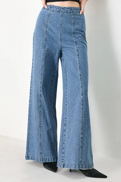 High-Waisted Wide Leg Denim Pants — denim jeans & denim from Pieces of a Dream