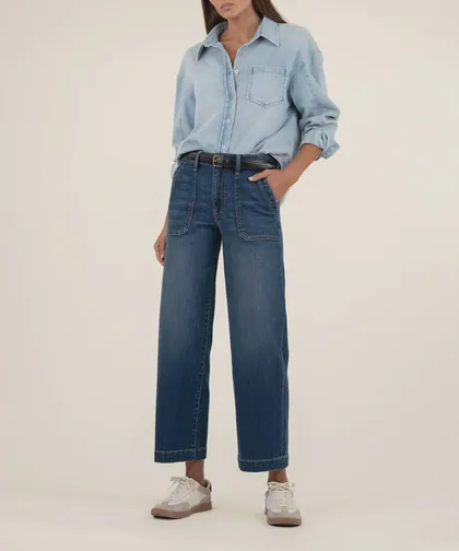 Dark Base Wash High-Rise Wide Leg Jeans — denim jeans & denim from Pieces of a Dream