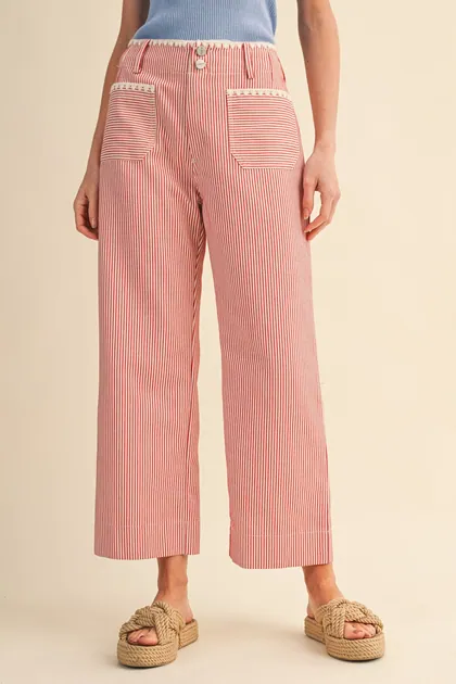 The Positano Stripe Pants — red tops & blouses from Pieces of a Dream