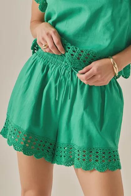 Embroidered Shorts — green shorts from Pieces of a Dream