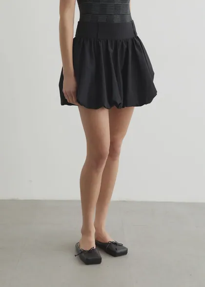 Bubble Hem Mini Skirt — black skirts from Pieces of a Dream