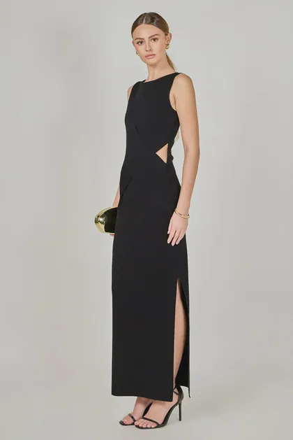 Midnight Cutout Knit Maxi Dress — black dresses from Pieces of a Dream